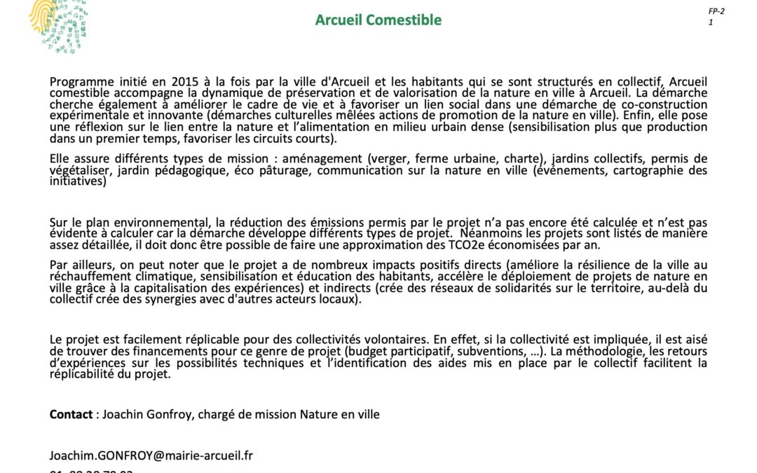 Arcueil Comestible FP21