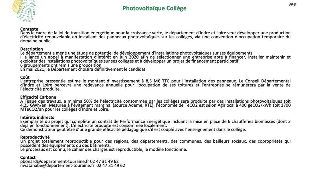 Collège Photovoltaïque FP5
