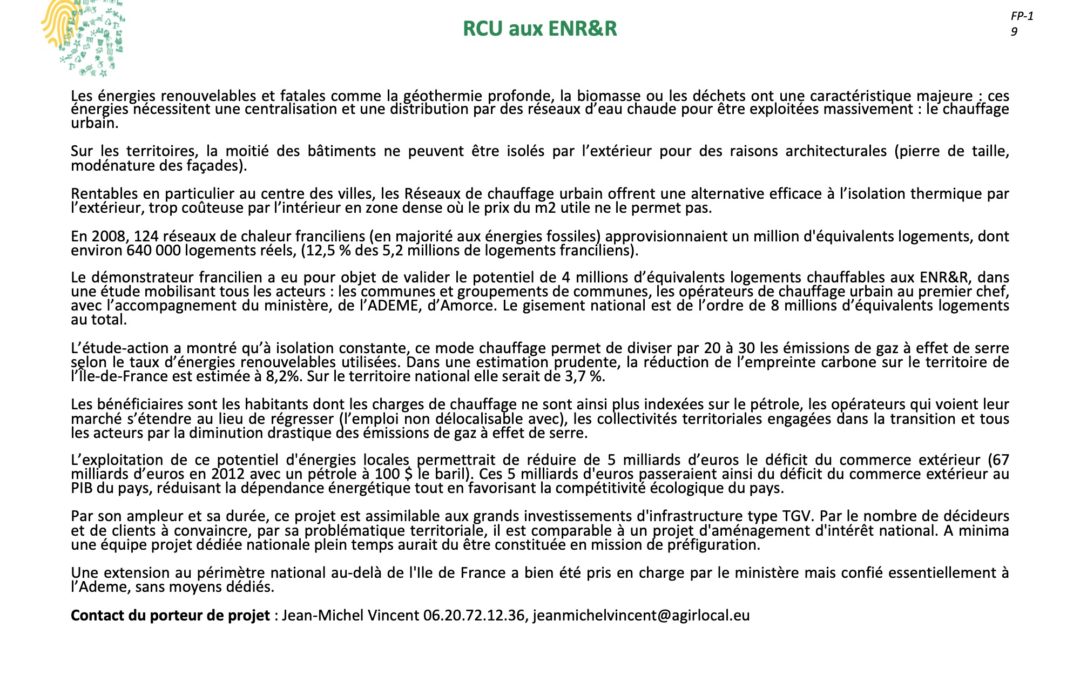 IDF  RCU aux ENR&R FP19
