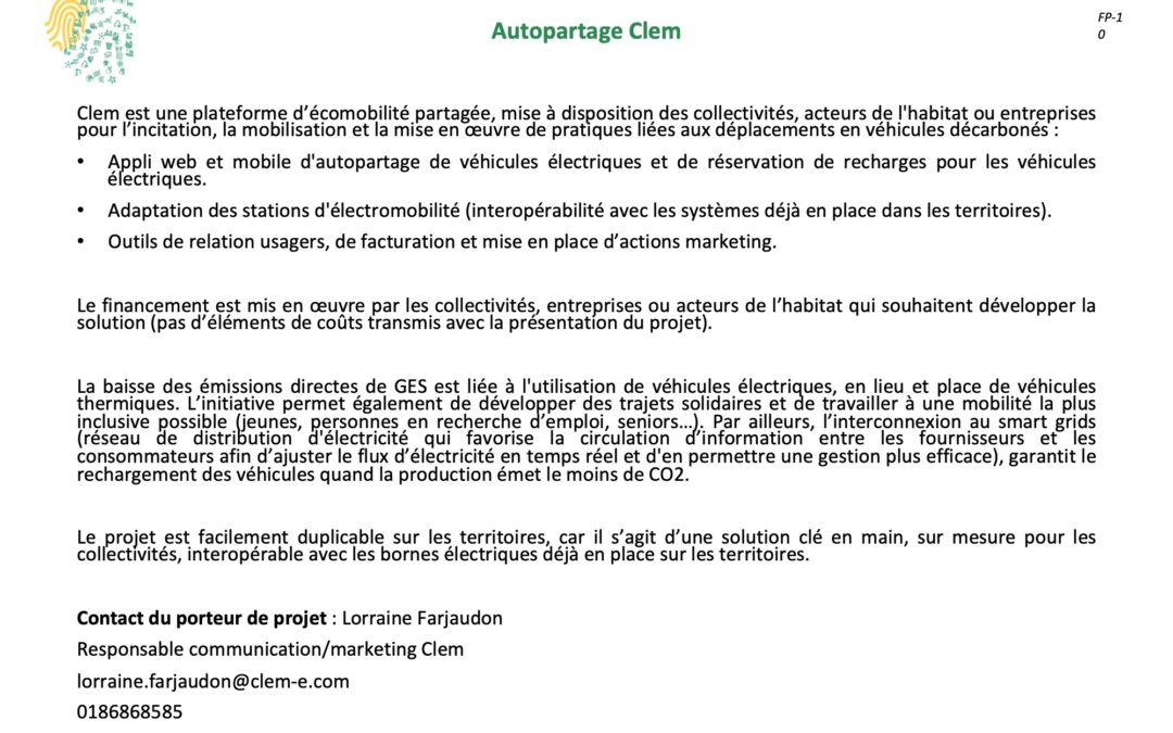 Autopartage Clem FP 10